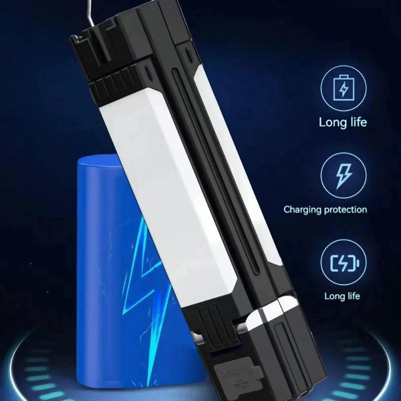Hight Brightness Rechargeable Outdoor Camping Light Tent Lamp Portable Foldable Flashlight Emergency Power Bank Work Floodlight