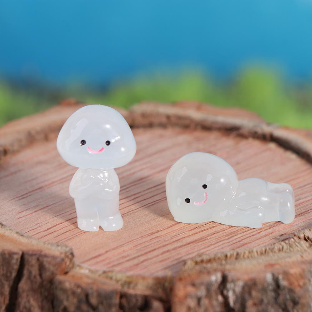 Glow In Dark Luminous Small People Figurines Cartoon Little Man Statue  Fairy Garden Decorations