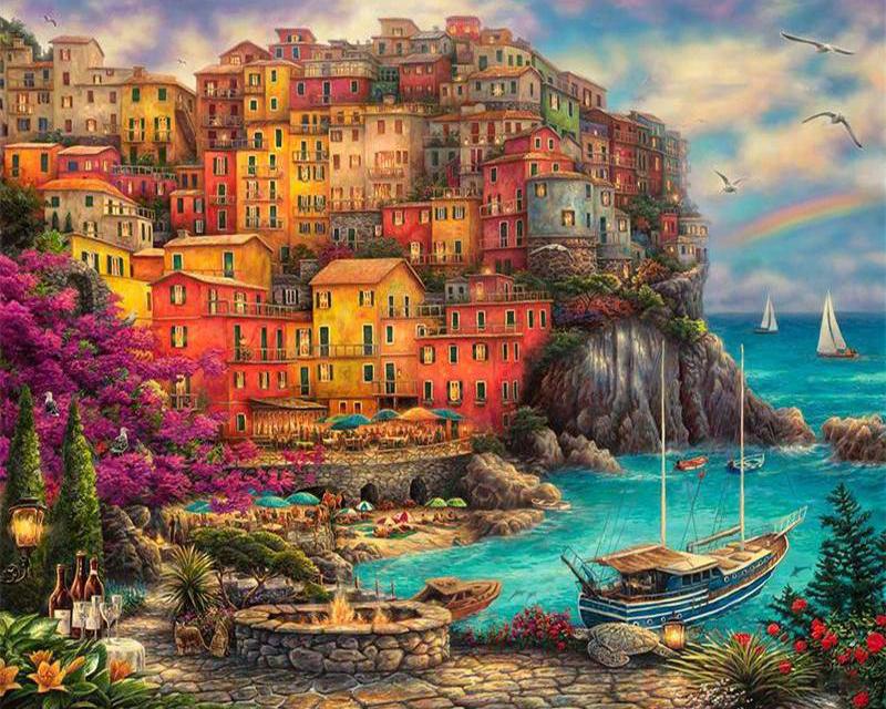 5D алмазная живопись дом картина горный хрусталь Алмазная вышивка пейзаж полный квадратный круглый ремесленный декор для дома