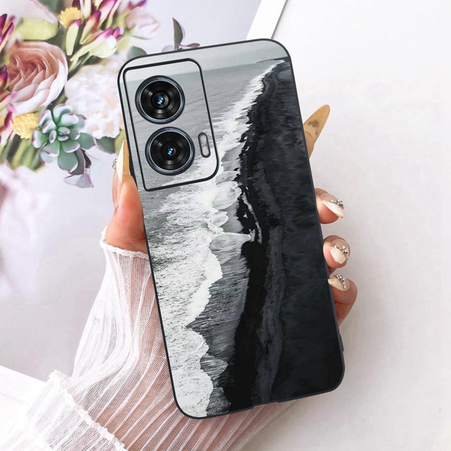 Чехол для Motorola Edge 50 Fusion XT2429-1 Мягкий ТПУ Цветок Защитные Чехлы для Телефона Для Motorola G96 motog96 5G Fundas Чехол Coque