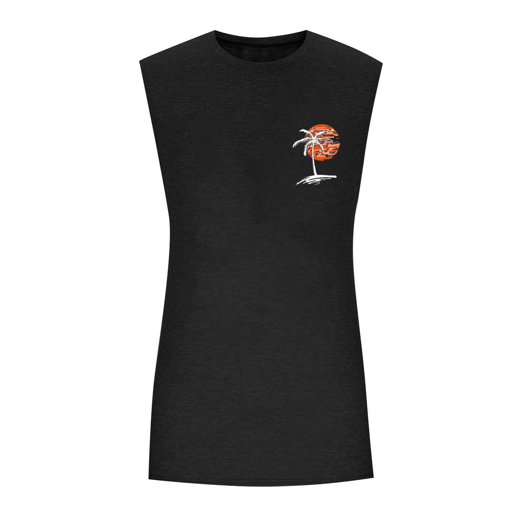 Мужская летняя пляжная майка для серфинга, большой размер, повседневный дышащий топ без рукавов, свободная майка с принтом, мужская рубашка