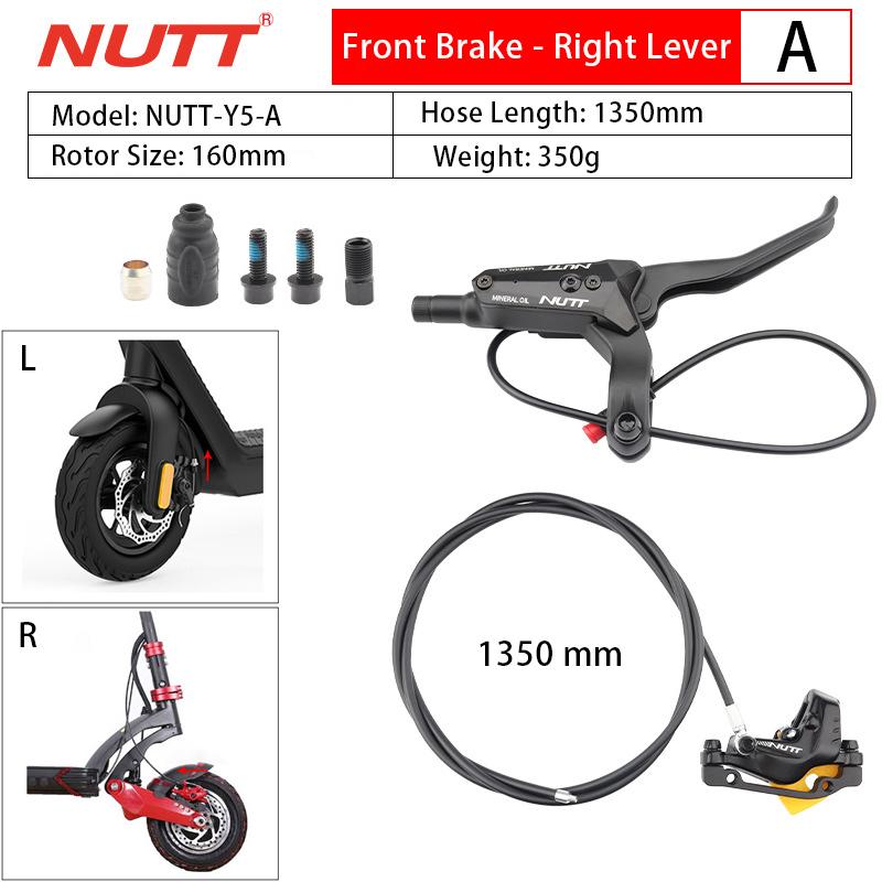 NUTT 4-Piston Hydraulic Cutoff Brake E-Bike & Electric Scooter Disc Brake for Zero 10X/11X, Vsett 10+/9+, Kaabo Wolf Warrior 11