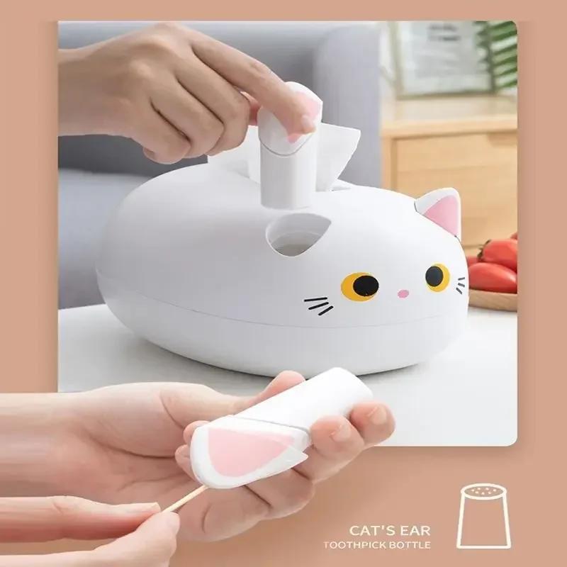 Kawaii Cat коробка для салфеток в гостиной, коробка для хранения салфеток, кухонный контейнер для бумаги, настольный держатель для туалетной бумаги для ванной комнаты, общежития