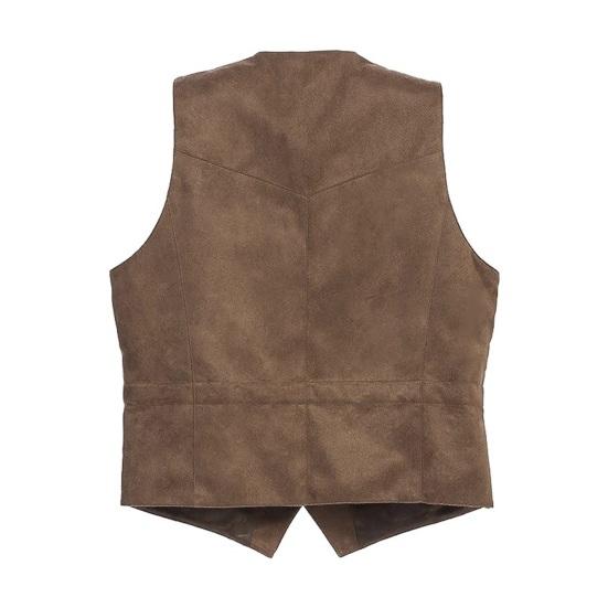 Мужской жилет с V-образным вырезом без рукавов, однобортный приталенный жилет с карманами, однотонный деловой жилет, пальто