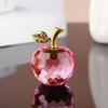 Стеклянные яблоки, фигурка, искусственный хрустальный фрукт, украшение, коллекционные полупрозрачные яблоки, украшение для домашнего офиса, приборной панели автомобиля
