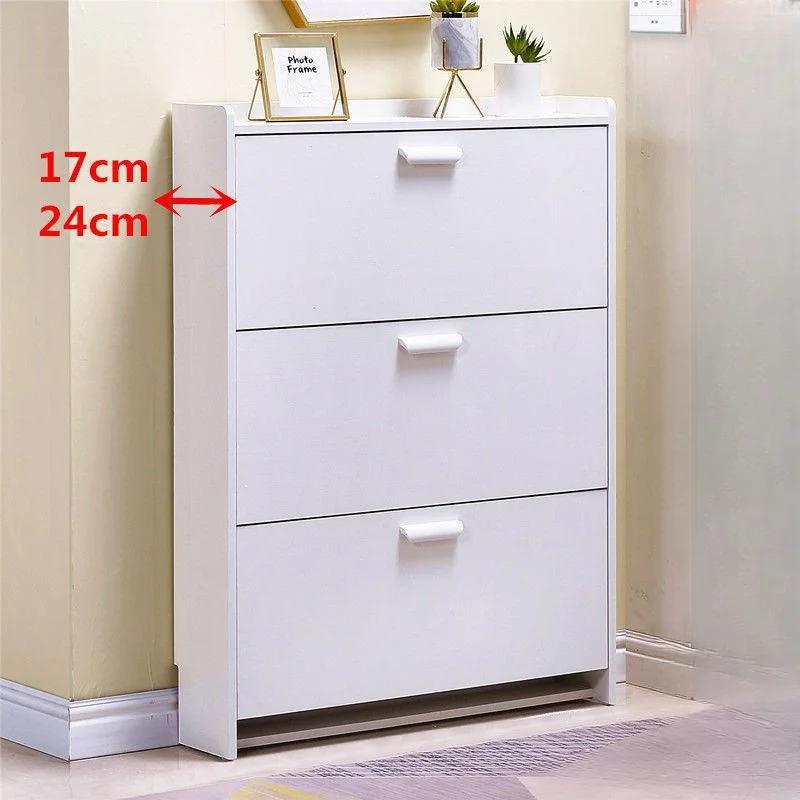 Shoe Cabinets Household Door Storage Ultra-Thin 17Cm Shoe Organizer Modern Simplicity Shoerack Large Space Solid Wood Shoe Rack