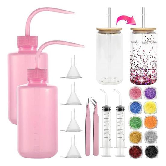 Снежный шар тамблер принадлежности набор DIY аксессуаров снежный тамблер стартовый набор с бутылочками с блестками бутылочки для выдавливания воронки пинцет