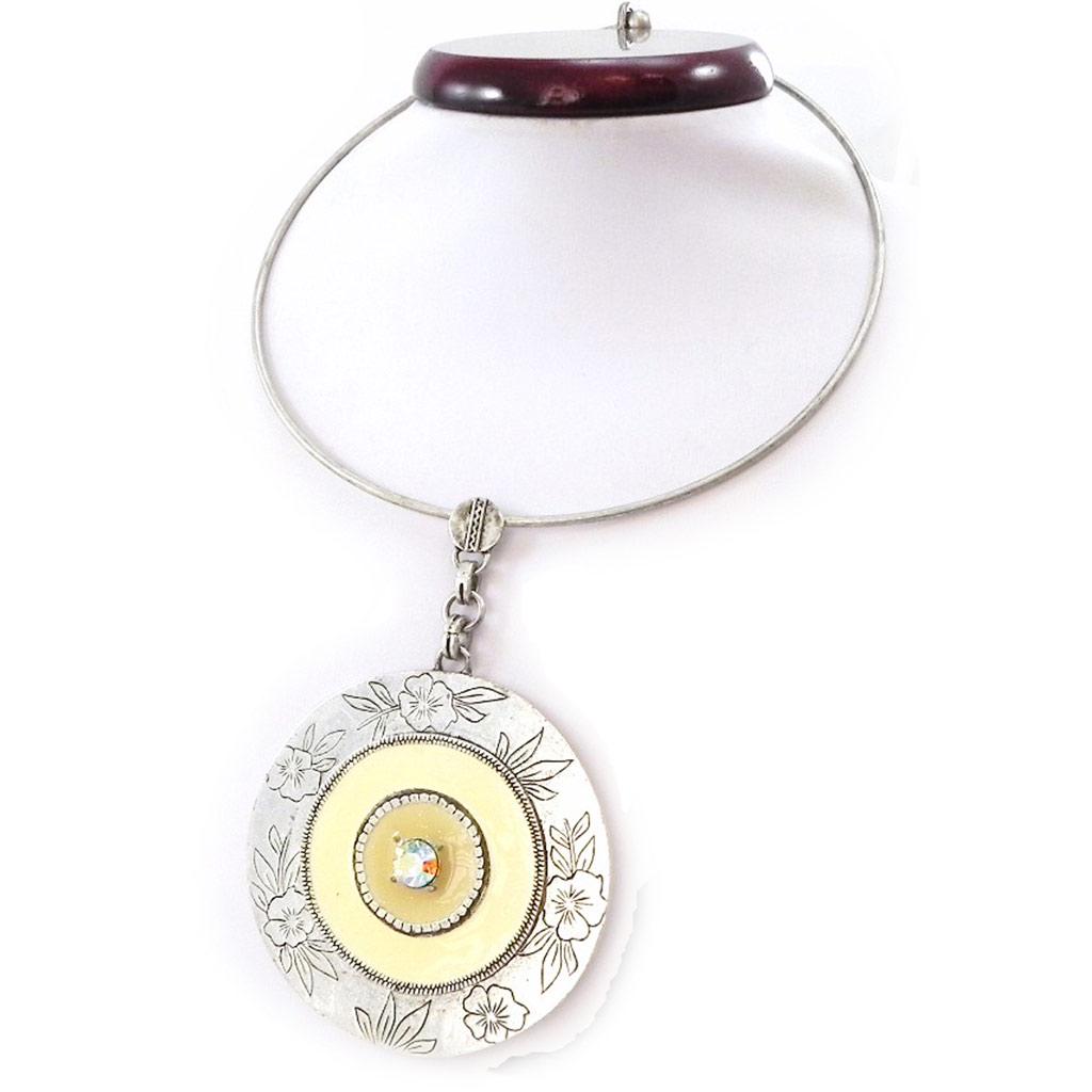 Les Trésors De Lily [E0651] — Дизайнерское колье «Гейша» бежевого цвета