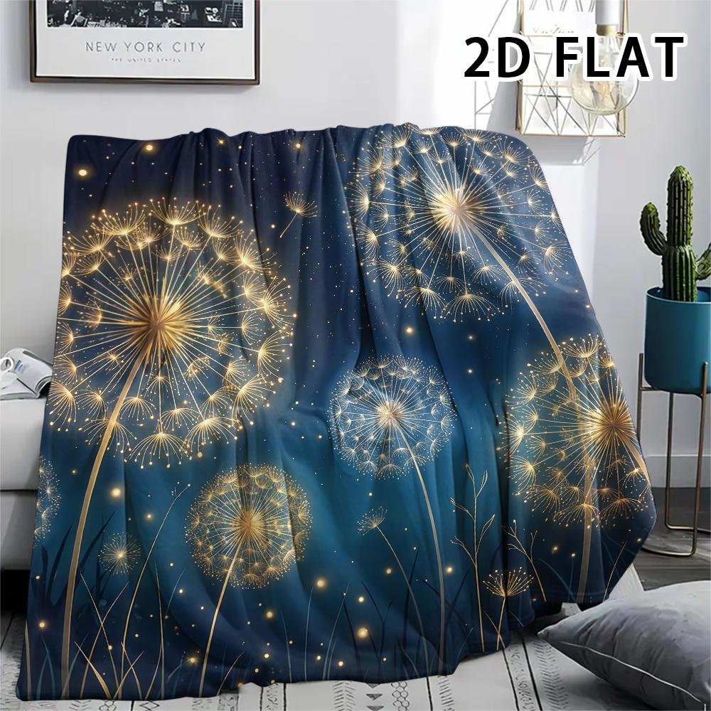 1Pc Dandelion Print Flannel Blanket,High quality Comfortable for All Seasons,Home Decor,Warmth and Comfort,Perfect for Christmas Gifts