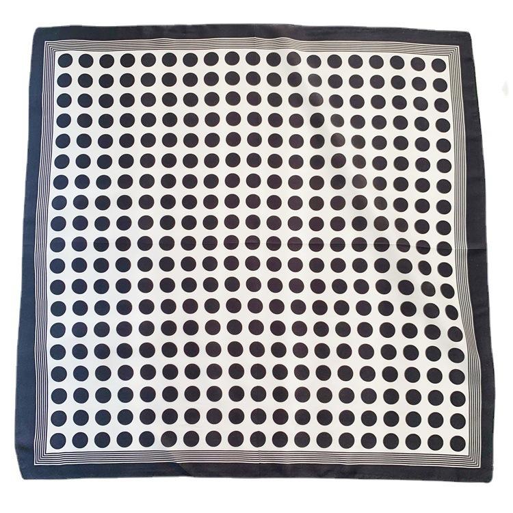 French Romantic Polka Dot Versatile Mulberry Silk Scarf Women'S Satin Silk 70 Square Scarf Spring And Summer Scarf Silk Scarf