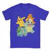 Men PPokemon Charmander Pikachu Bulbasaur T Shirts  Cotton Clothes Vintage Short Sleeve Round Neck Tees Printed TShirts