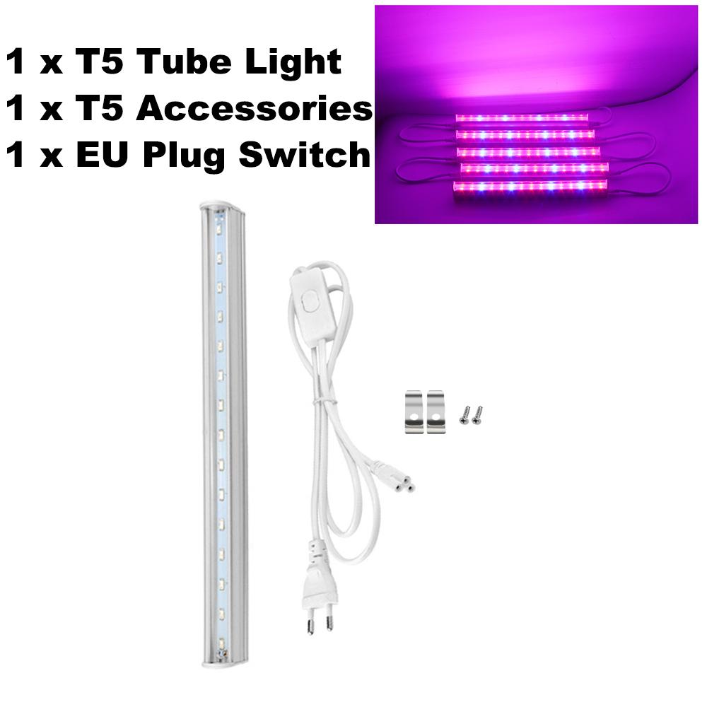 Полный набор 1–5 шт. 220 В T5 Трубчатый светильник Светодиодные фитолампы Полный спектр Светодиодный светильник для выращивания растений с вилкой европейского стандарта