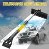 Universal Snow Shovel Brush Rotating Telescopic Car Glass Deicing Cleaning Tool 3-in-1 Detachable Snows Ice Scraper Wash Tools
