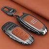Leather Key Case Shell Buckle Car Key Cover for 4JHGE A3 A4 B9 A6 A7 4K A8 E-tron Q5 Q8 C8 D5 SQ8 Car Remote Control Shell
