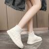 New Solid Color Snow Boots 2024 Winter Height Increasing Versatile Casual Fashion Cotton Shoes Women's Velvet Shoes