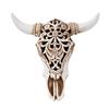Retro Bull Skull Ornament Resin 3D Hollow Bull Skull Wall Sculpture Longhorn