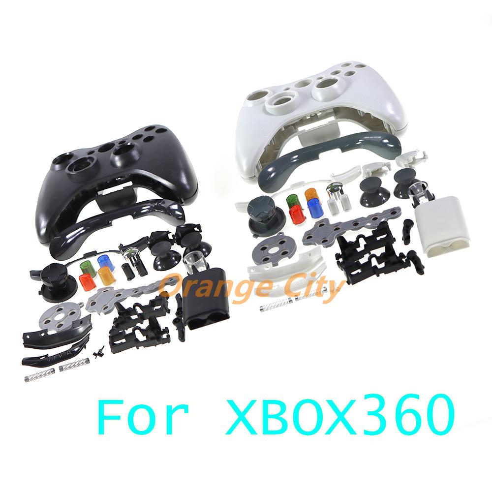 Замена для беспроводного контроллера XBOX360 Комплект корпусных крышек Накладки на стики Полный корпус и кнопки для геймпада Xbox 360