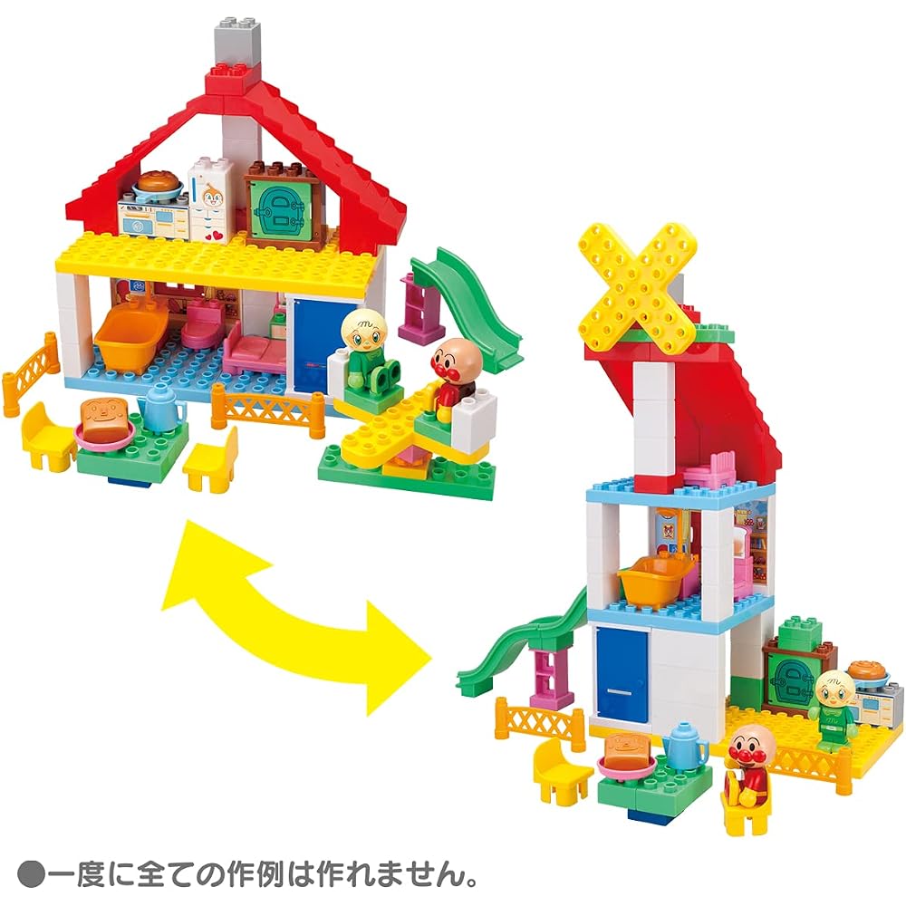 [BANDAI (БАНДАЙ)] BlockLabo Блок Лаб Анпанман Пекарня и Дом с Горкой Ведро с Кубиками Целевой Воз...