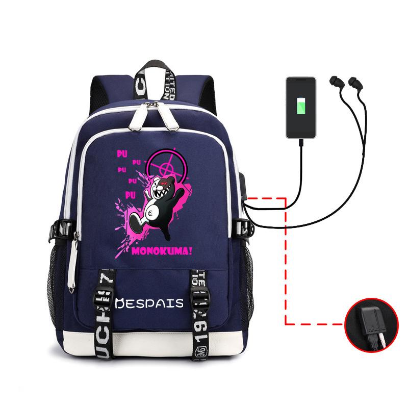 Проектиль На Разрыв Аниме Нейтральный Однотонный Оксфордский Рюкзак Мужской Бизнес Многофункциональный USB Большой Емкости Рюкзак