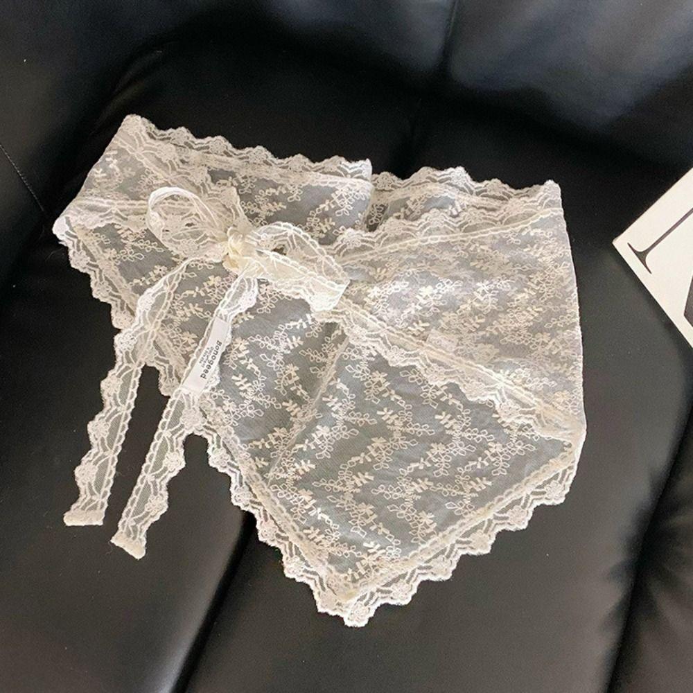 Floral Printed Lace Triangle Scarf Embroidered Embroidered Flower Scarves Butt Curtain  Party