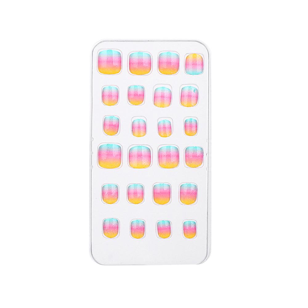 24Pcs/Set Kids Artificial Manicure Tool Child False Nails Fake Nails Nail Tips Wearable