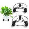 Planter Holder Flower Pot Rack with Wheels Sturdy Construction Strong Load-bearing Round Flower Pot Stand with Rolling Casters