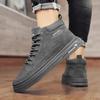 Winter Trendy Textured Cotton Boots for Men Plus Velvet Cold-proof and Warm Sneakers Lace-up Comfortable Outdoor Casual Shoes