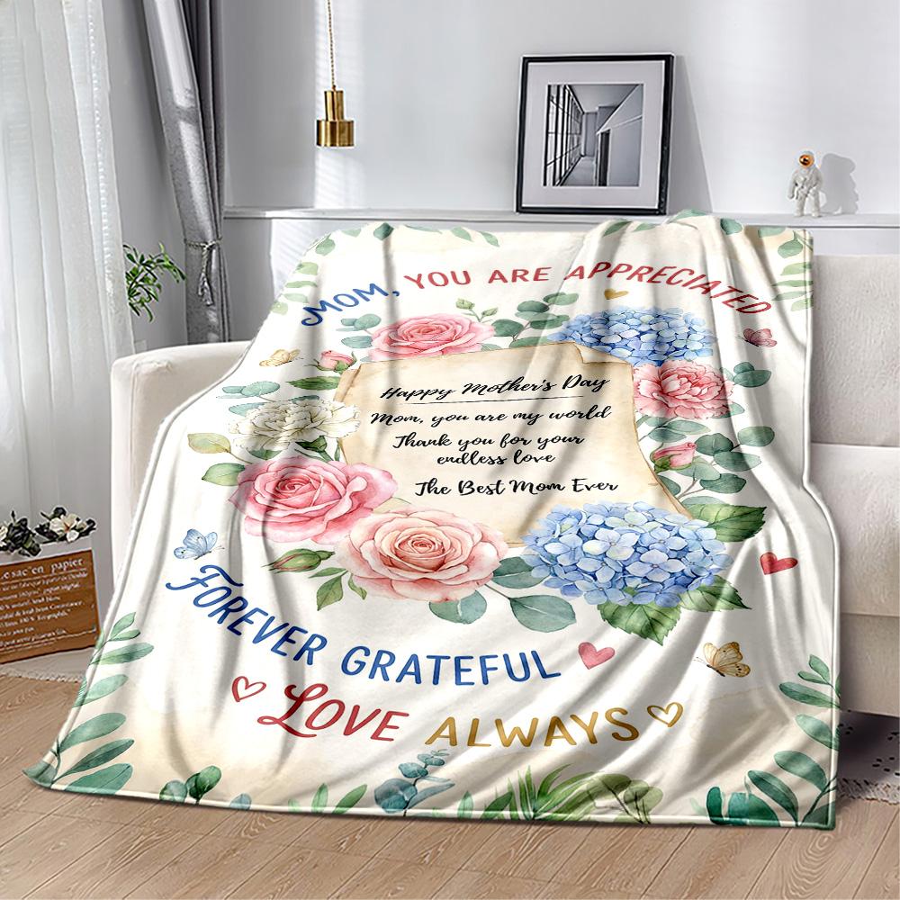 Mother's Day Greeting Blanket Suitable for sofas,travel, living rooms also a good gift for friends and family Suitable for all seasons.