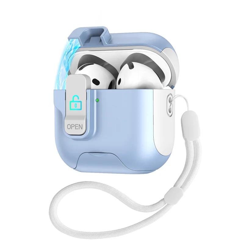 Для AirPods 5 4 3 1/ 2 Чехол с надежной фиксацией для AirPods Pro 2 Pro 3 Защелка Нижняя подставка и крючок Защитный чехол для наушников
