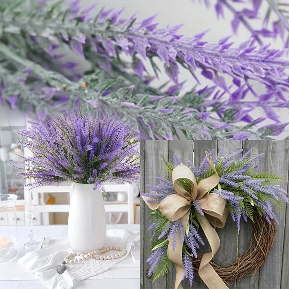 Plastic Provence Lavender Floral Arrangement Fake Plants Handicraft Bouquet  Table Decoration