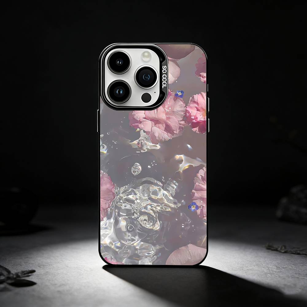 Translucent Water Ripple Phone Case For iPhone 17,16,15,14,13,12,11 Plus,Pro Max,XS,Colored silver phone case