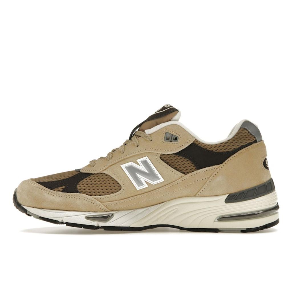 New Balance 991 Made in England Finale Pack — мужские кроссовки бледно-хаки светло-коричневого серебристо-норкового цвета Delicioso M991CGB