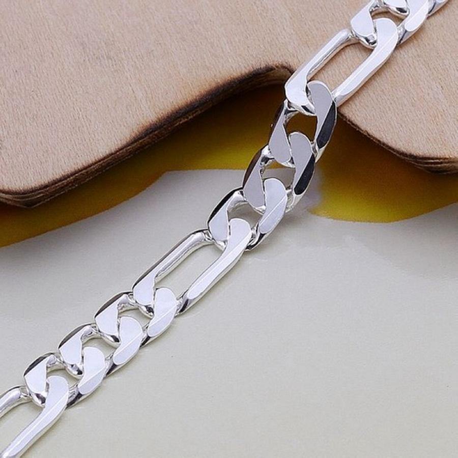 Wedding Nice Gift 925 Sterling Silver 6MM Chain Men Women Jewelry Fashion Beautiful Bracelet