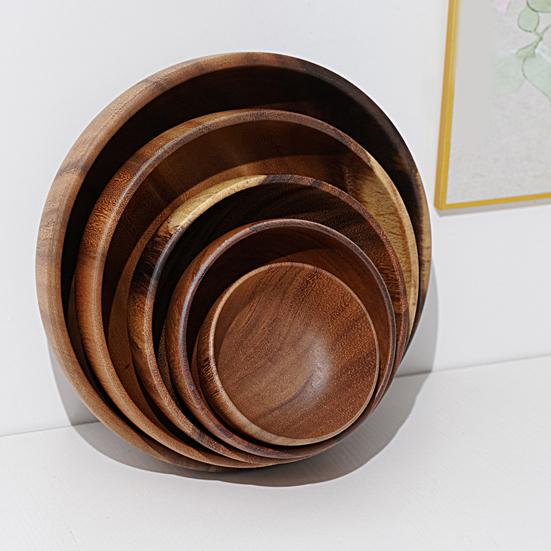 Круглый Салатник Бесплатная Миска БФА Многоцелевой Большая Вместимость Фруктовый Салат Деревянная Сервировочная Миска