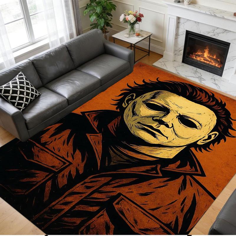 Crystal Velvet Rug Soft Non Slip Indoor Floor Mat Home DecorHalloween Michael Myers