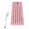 Gaming Keyboard USB Round 87 Keys Colorful Backlit Ergonomic Mechanical Touch Wired Keyboard for
