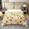 Vintage Floral Duvet Cover,Retro Polyester Comforter Cover,Colorful Daisy Bedding Set With 2 Pillow Sham, Full Size 3 Pieces