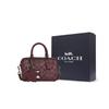 Coach Rowan 18 Logo Zip Closure Coated Canvas Crossbody Tote Bag Small Women Handbags Wine CX186-QBO2Q