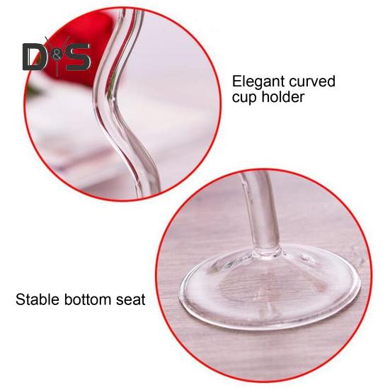 Бокал для вина Изысканная стабильная основа Прозрачная чашка в форме розы