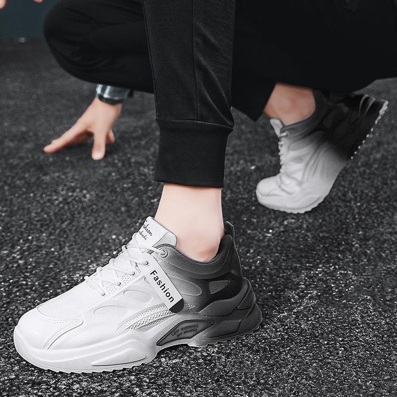 Мода 2024 года, новые летние мужские кроссовки для бега, спортивные кроссовки с дышащей сеткой, универсальные повседневные туфли Little White с увеличенной высотой для папы