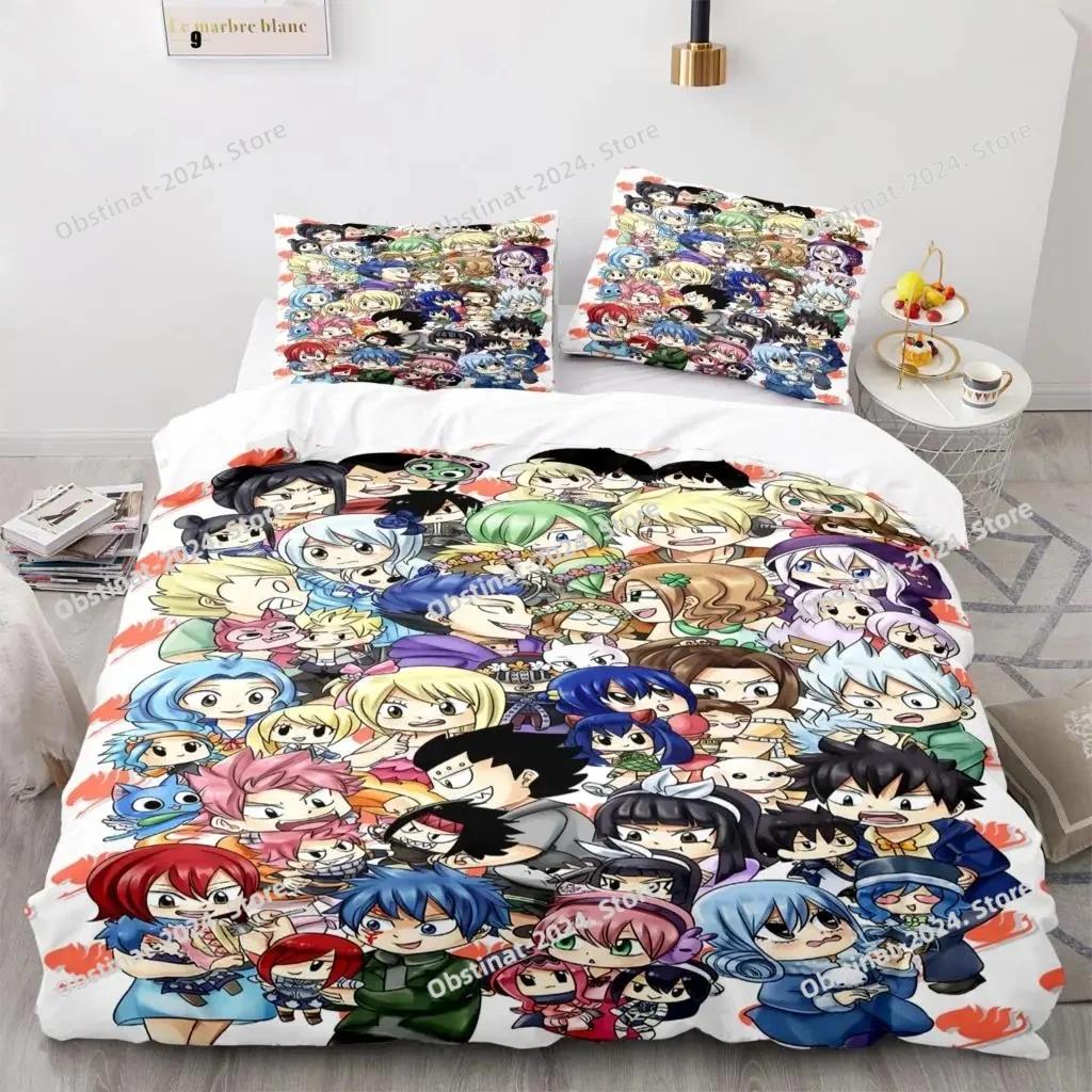 Fairy Tail Bedding Set Printed With Pillowcase Bed Duvet Cover Soft Single Double Queen Super King Size Fairy Tail Aldult Kid