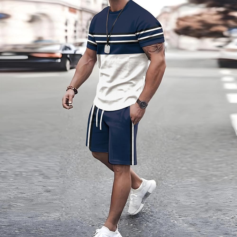 Модная мужская спортивная одежда с принтом и узором, мужской топ большого размера, костюм в стиле Y2K, летний повседневный дышащий освежающий костюм