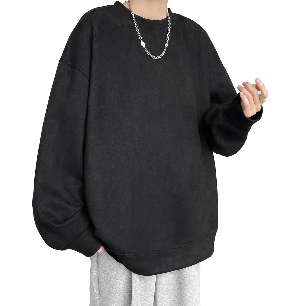 Long Sleeve Autumn Elegant Long Long Black L [Fasshonrida] T-Shirt, Men's, Clothes, Suede, T-Shirt, Adults, Long, Popular, Tops, Thick, T-shirt,