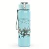1PC Forest tree circular sketch print 750ml colorful plastic sports water bottle leakproof pop up lid with straw for outdoor work home use