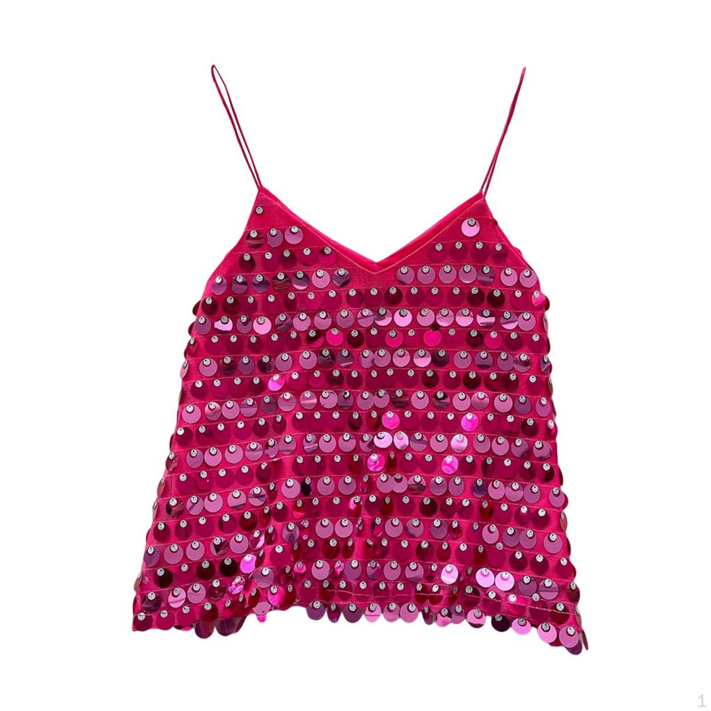Блестящий топ-топ для клубной вечеринки Shimmer Camisole Club Party Costume Fashion Festival Beach Girls