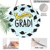 2D Flat Aluminum Graduation-themed Wall Hanging, Available in Multiple Sizes, Features A Light Blue Hand-painted Graduation Cap Design, Making It A