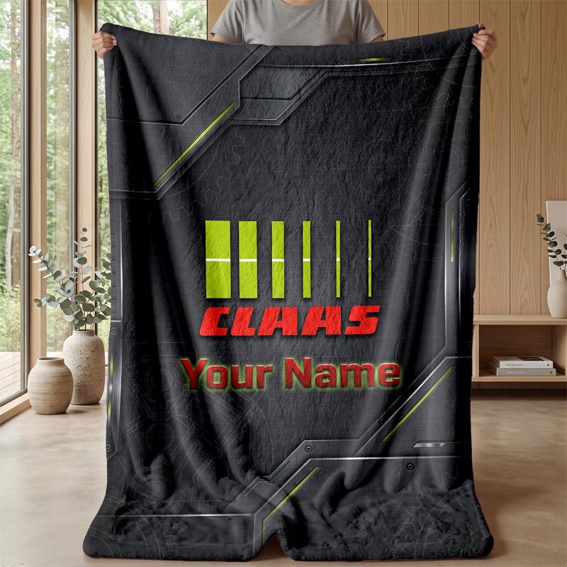 CLAAS Custom Flannel Throw Blanket Print Your Name Text Soft Warm Blanket Holiday Present