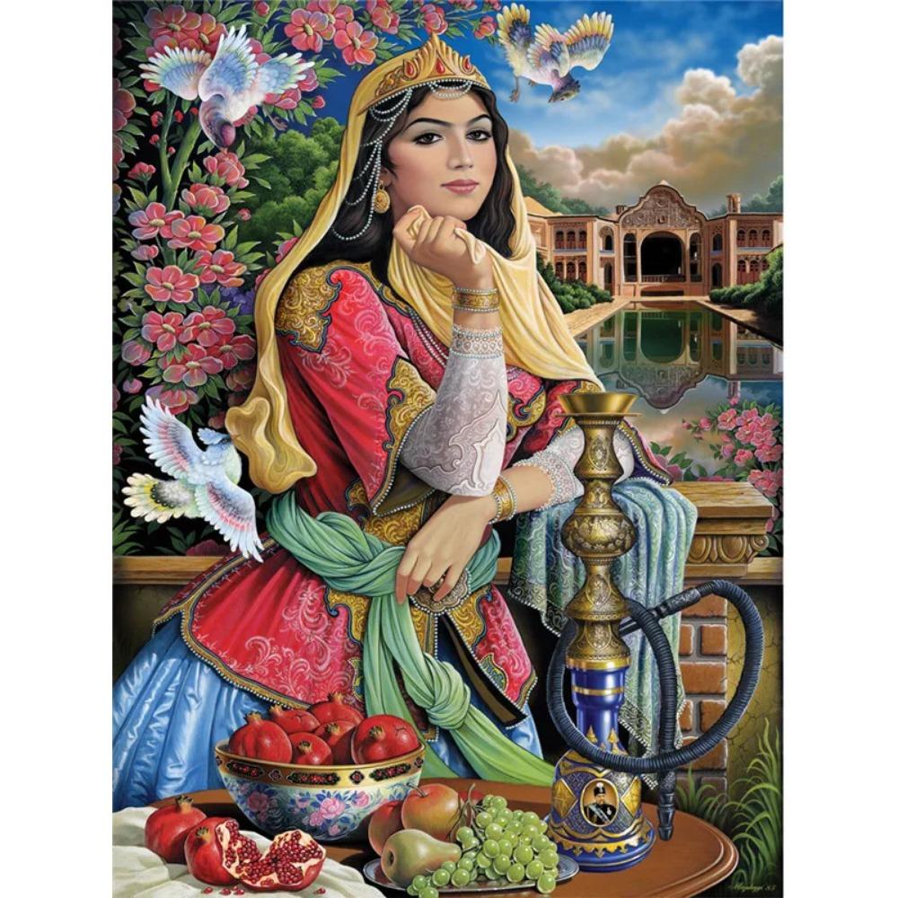 Алмазная картина, полная дрель, круглая алмазная живопись с фермой, ручная работа, ретро, ​​сделай сам, алмазная мозаика, украшение дома