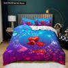 Room Decor Home Bedding Sets 2/3pcs Red Heart Printing Queen Size Pillowcase Duvet Cover Set Polyester Bedclothes