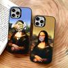 Смешной Чехол для Телефона с Артом М-Мона Лиза Для iPhone 17,16,15,14,13,12,11 Plus,Pro Max,XS,Цветной Посеребренный Внутренний Чехол